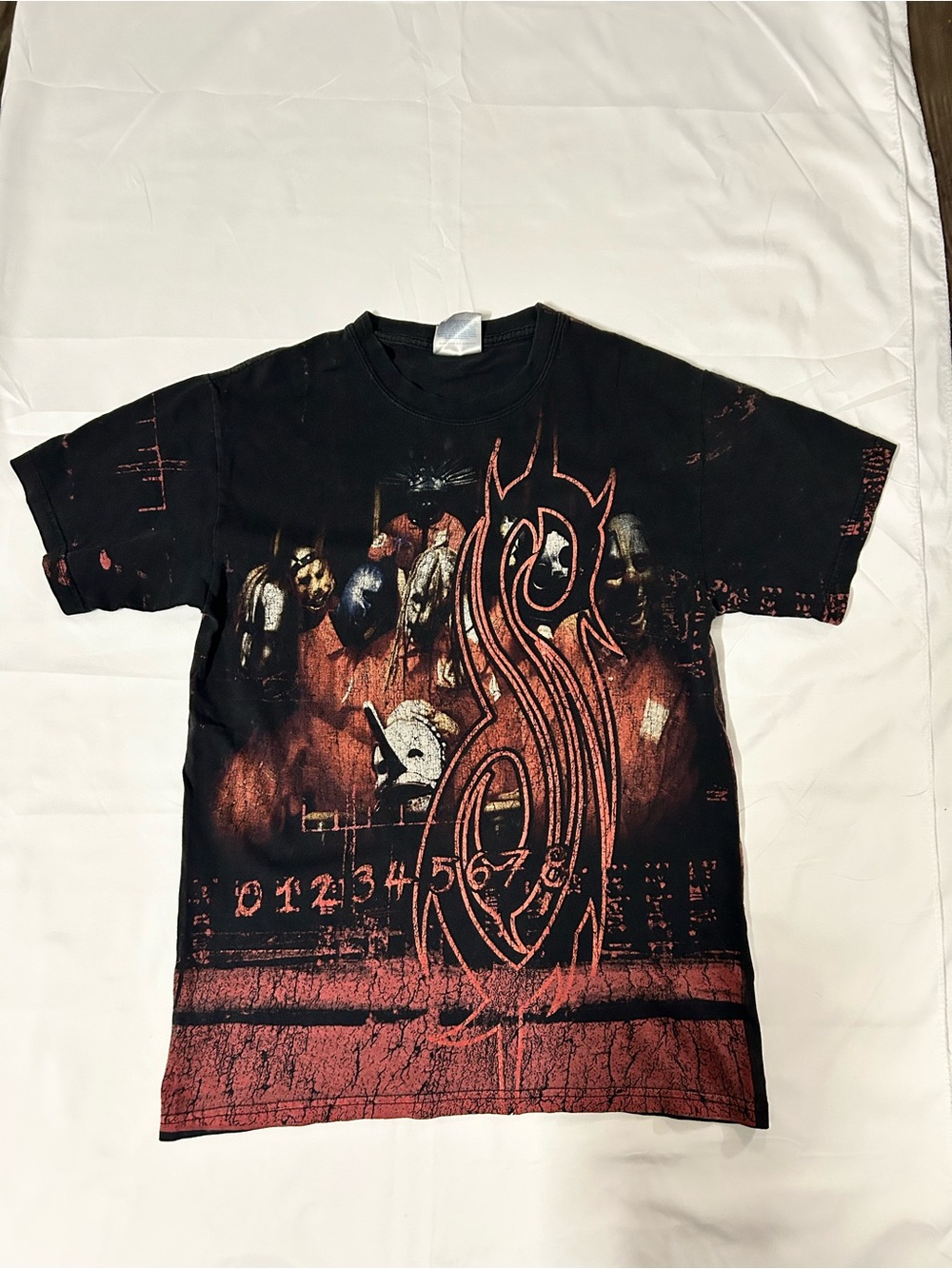 Hanes Black T-Shirt with Rust Red Graphic Print